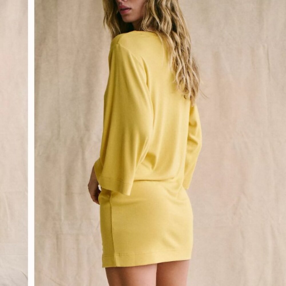 New Free People Yellow Mini Dress - Picture 2 of 3